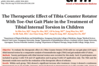 The Therapeutic Effect of Tibia Counter Rotator With Toe-Out
