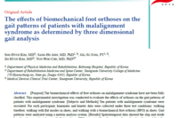 The effects of biomechanical foot orthoses on the gait patte