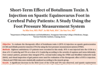 Short-Term Effect of Botulinum Toxin A Injection on Spastic 